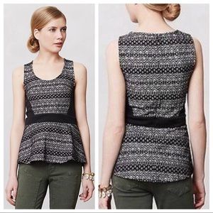 Anthropologie Deletta Lace Peplum Sleeveless Top